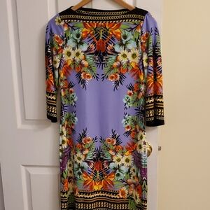ECI Multicolor Floral Long Sleeve Dress